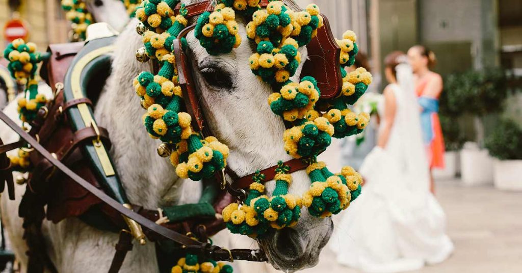 caballo engalanado para la Feria de Abril de Sevilla