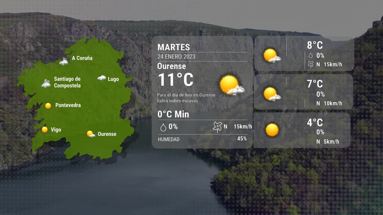 El tiempo en Ourense martes 24 enero 2023