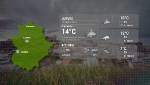 El tiempo en Cáceres jueves 12 enero 2023