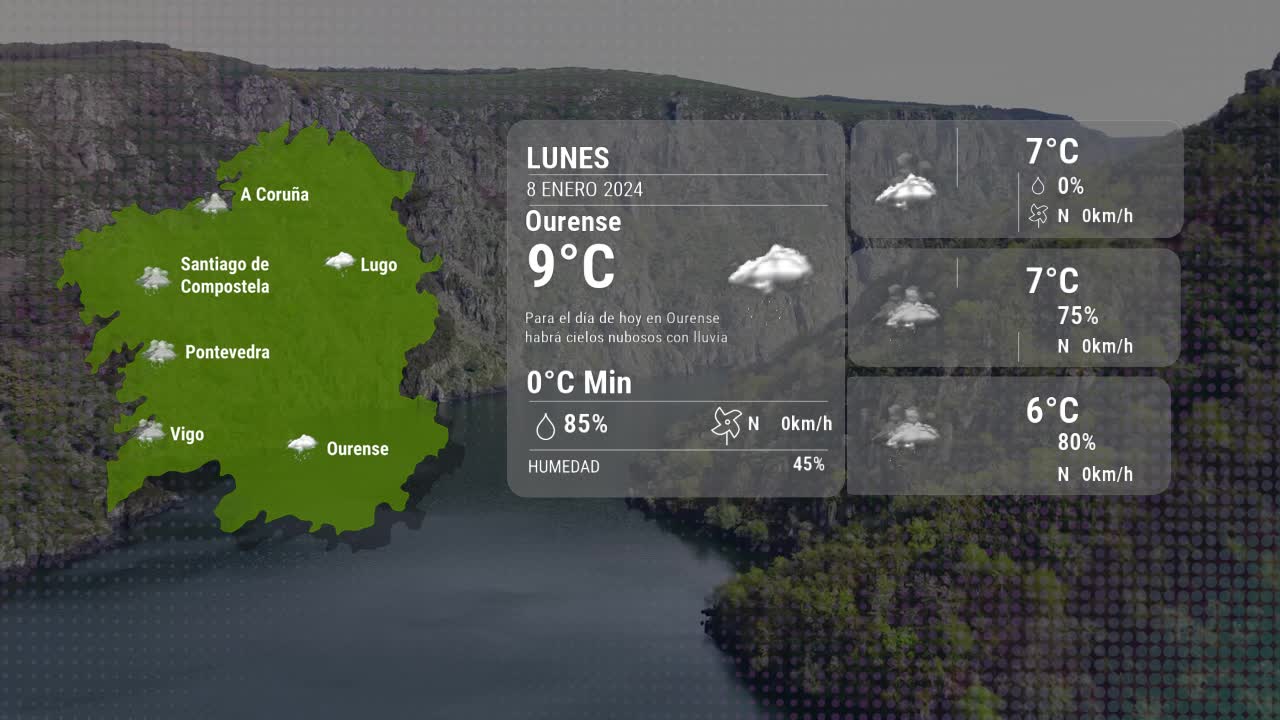 El tiempo en Ourense lunes 08 enero 2024